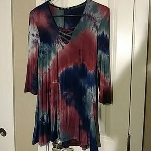 Tie dye mini dress/ tunic